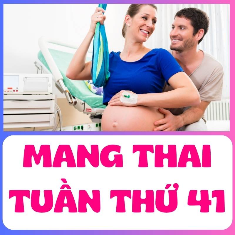 Ông bố bên cạnh mẹ bầu chuẩn bị sinh ở tuần thứ 41